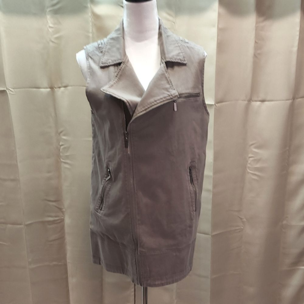 Max Jeans Sleeveless Moto Zippered Vest Size Small